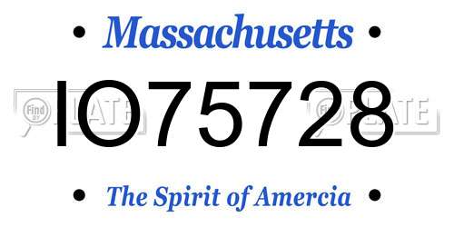 IO75728 Massachusetts License Plate