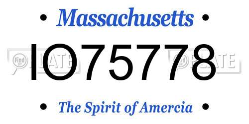 IO75778 Massachusetts License Plate