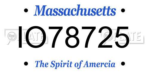 IO78725 Massachusetts License Plate