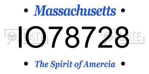 IO78728 Massachusetts License Plate