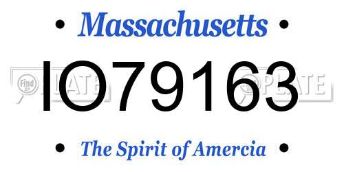IO79163 Massachusetts License Plate