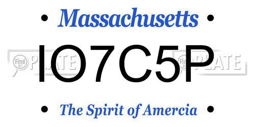 IO7C5P Massachusetts License Plate
