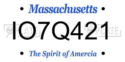 IO7Q421 Massachusetts License Plate