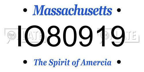 IO80919 Massachusetts License Plate