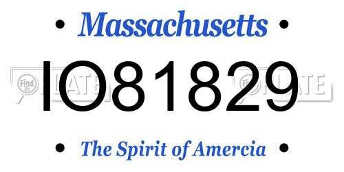 IO81829 Massachusetts License Plate
