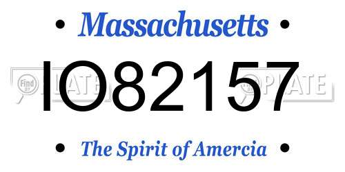 IO82157 Massachusetts License Plate