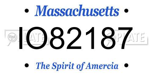 IO82187 Massachusetts License Plate
