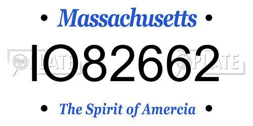 IO82662 Massachusetts License Plate