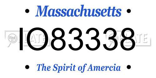 IO83338 Massachusetts License Plate