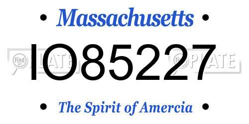 IO85227 Massachusetts License Plate