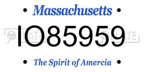 IO85959 Massachusetts License Plate