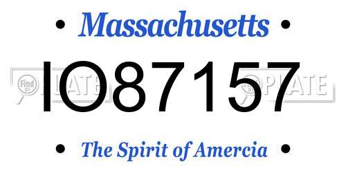 IO87157 Massachusetts License Plate