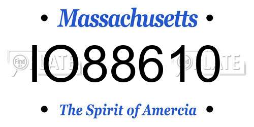 IO88610 Massachusetts License Plate
