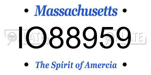 IO88959 Massachusetts License Plate