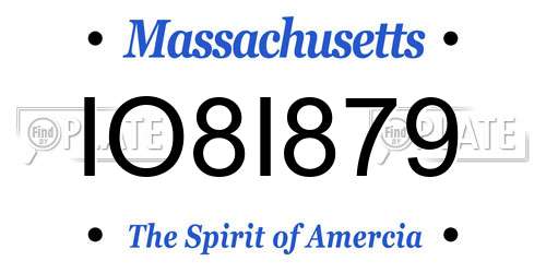IO8I879 Massachusetts License Plate