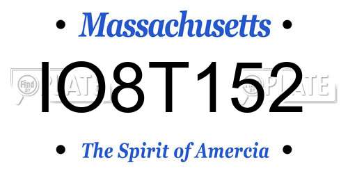 IO8T152 Massachusetts License Plate