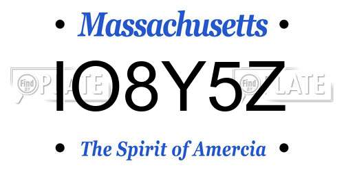 IO8Y5Z Massachusetts License Plate