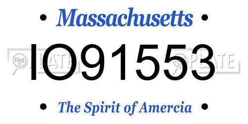 IO91553 Massachusetts License Plate