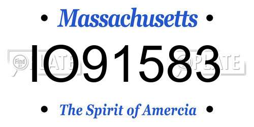 IO91583 Massachusetts License Plate