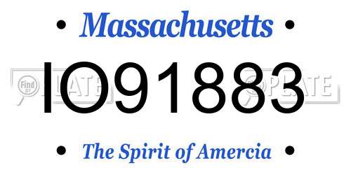 IO91883 Massachusetts License Plate