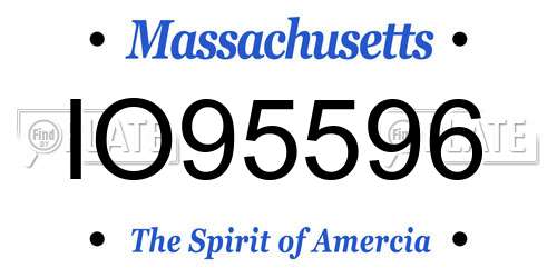 IO95596 Massachusetts License Plate