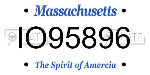 IO95896 Massachusetts License Plate