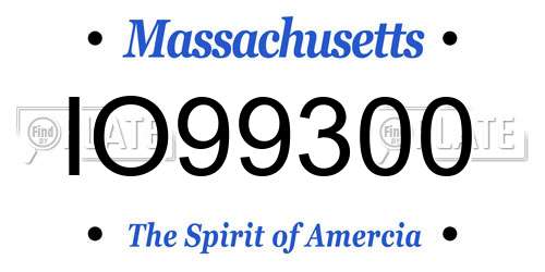 IO99300 Massachusetts License Plate