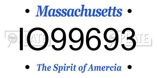 IO99693 Massachusetts License Plate