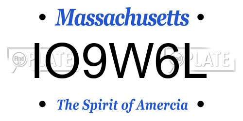 IO9W6L Massachusetts License Plate