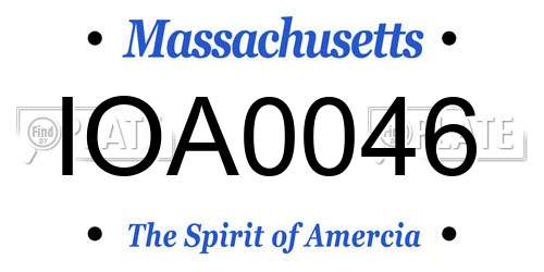 IOA0046 Massachusetts License Plate