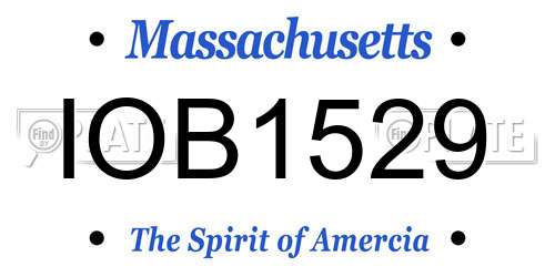 IOB1529 Massachusetts License Plate