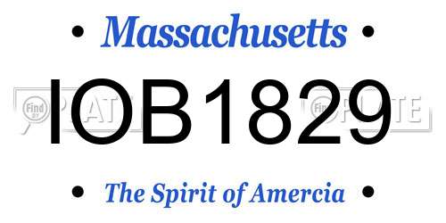 IOB1829 Massachusetts License Plate