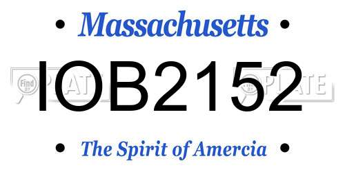 IOB2152 Massachusetts License Plate