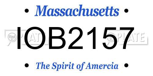 IOB2157 Massachusetts License Plate