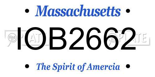 IOB2662 Massachusetts License Plate