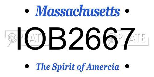 IOB2667 Massachusetts License Plate