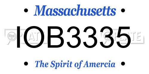 IOB3335 Massachusetts License Plate