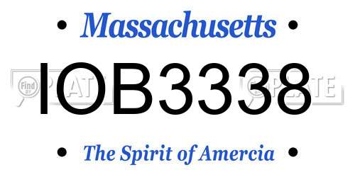 IOB3338 Massachusetts License Plate