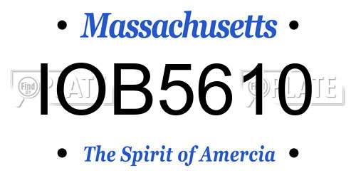 IOB5610 Massachusetts License Plate