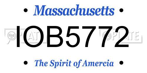 IOB5772 Massachusetts License Plate