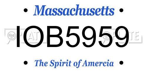 IOB5959 Massachusetts License Plate
