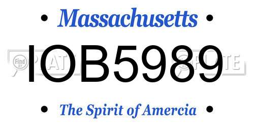 IOB5989 Massachusetts License Plate
