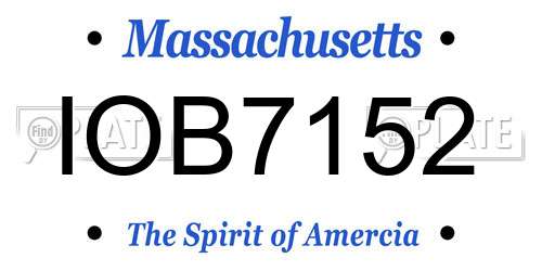 IOB7152 Massachusetts License Plate