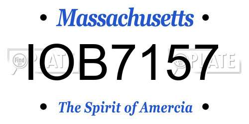 IOB7157 Massachusetts License Plate