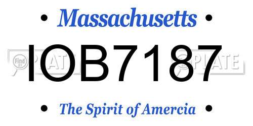 IOB7187 Massachusetts License Plate