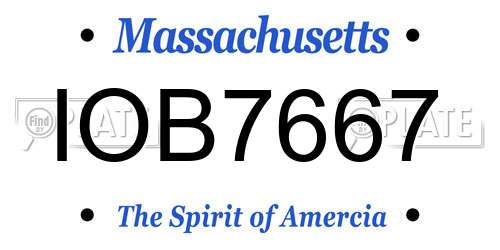 IOB7667 Massachusetts License Plate