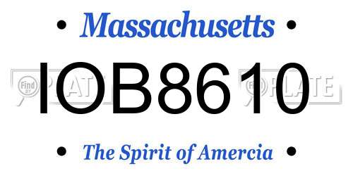 IOB8610 Massachusetts License Plate