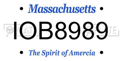 IOB8989 Massachusetts License Plate