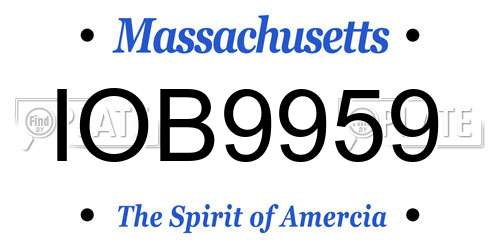 IOB9959 Massachusetts License Plate