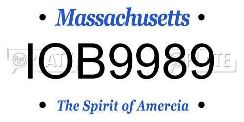 IOB9989 Massachusetts License Plate